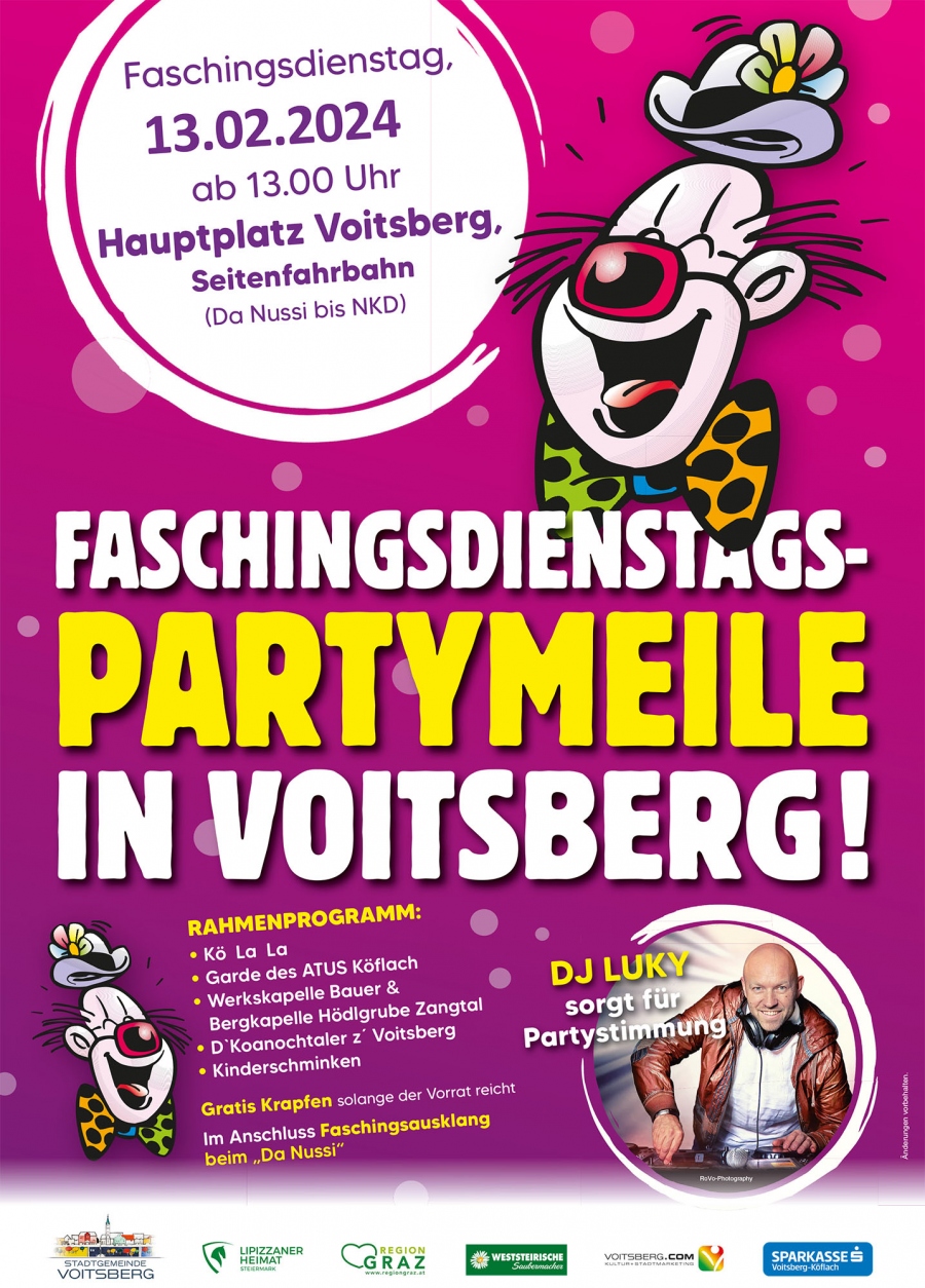 Eventfoto zu Faschingsdienstags-Partymeile in Voitsberg